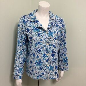 Bedhead cotton blue floral pajama shirt small